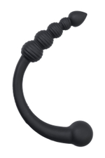 Черный двусторонний вибратор - 35 см. (Цвет: черный)