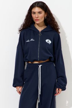 Худи укороченное "Âme Sirène" цвета нейви