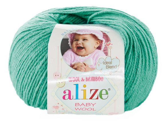 Пряжа Baby wool ( Alize) 610 Изумруд
