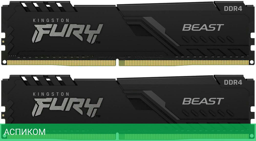 Оперативная память Kingston Fury Beast 2x16GB DDR4 PC4-25600 (KF432C16BBK2/32)
