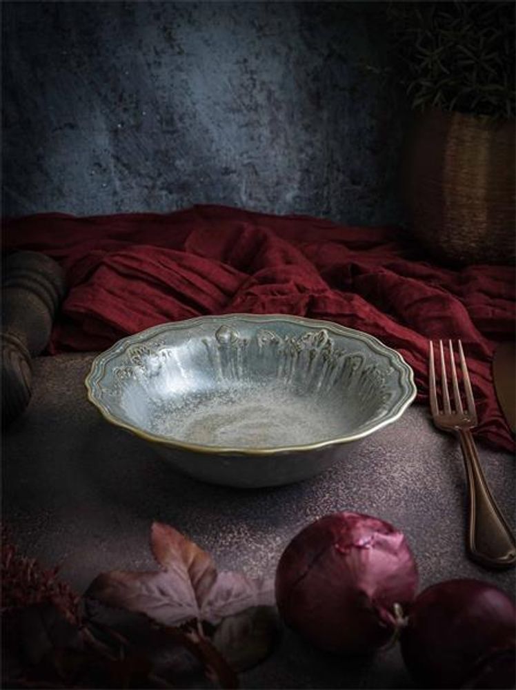 Салатник 750 мл, d 23 см h 5,4 см, фарфор, Vintage