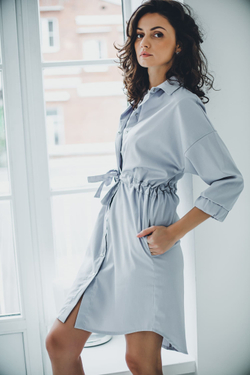 Халат женский м182 toray стретч серый29