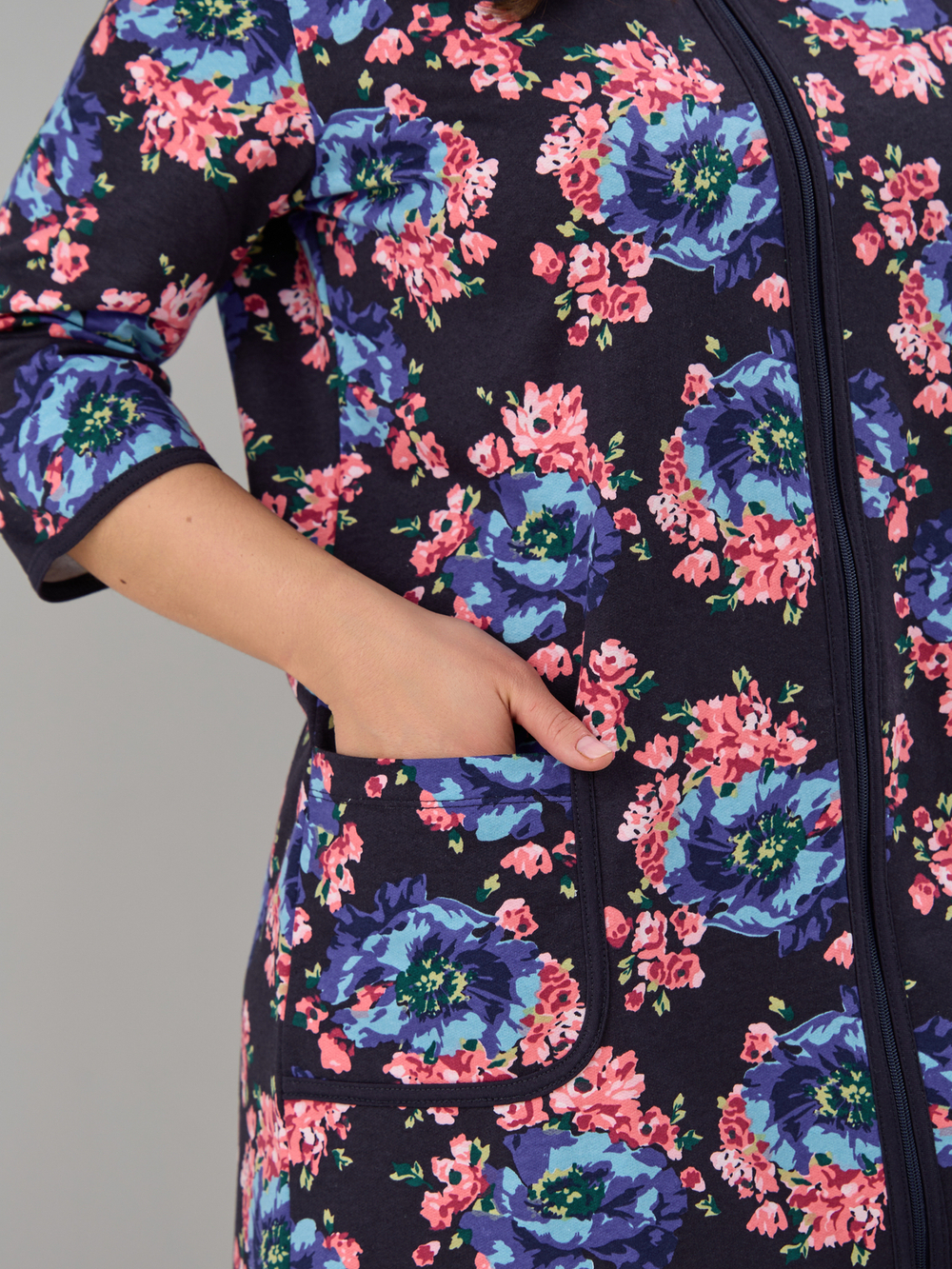 Халат Хф-362/синийголубой-пион