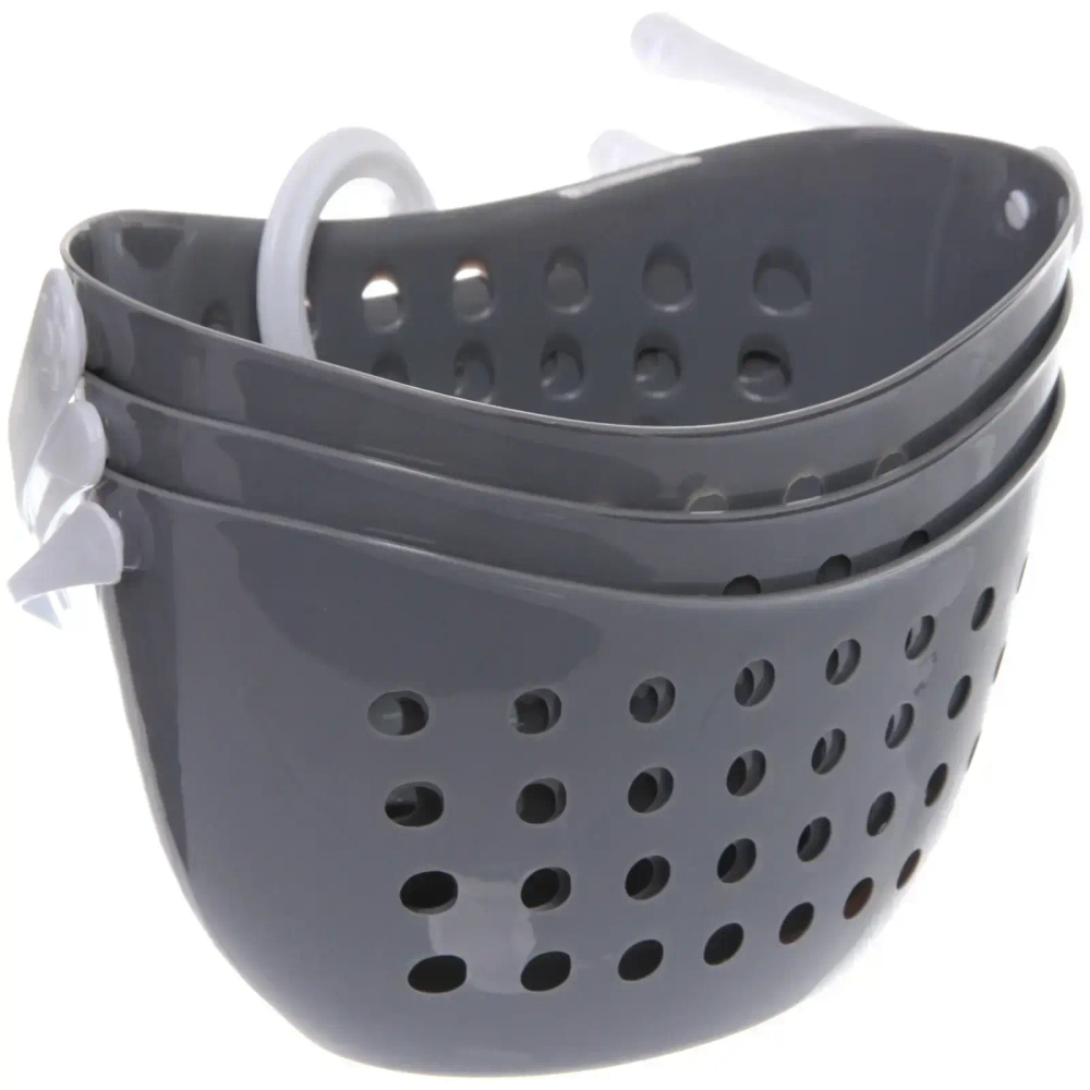 Корзина - органайзер для хранения подвесная «ЛЕНАРО», цвет серый, три секции, 23*16*79см