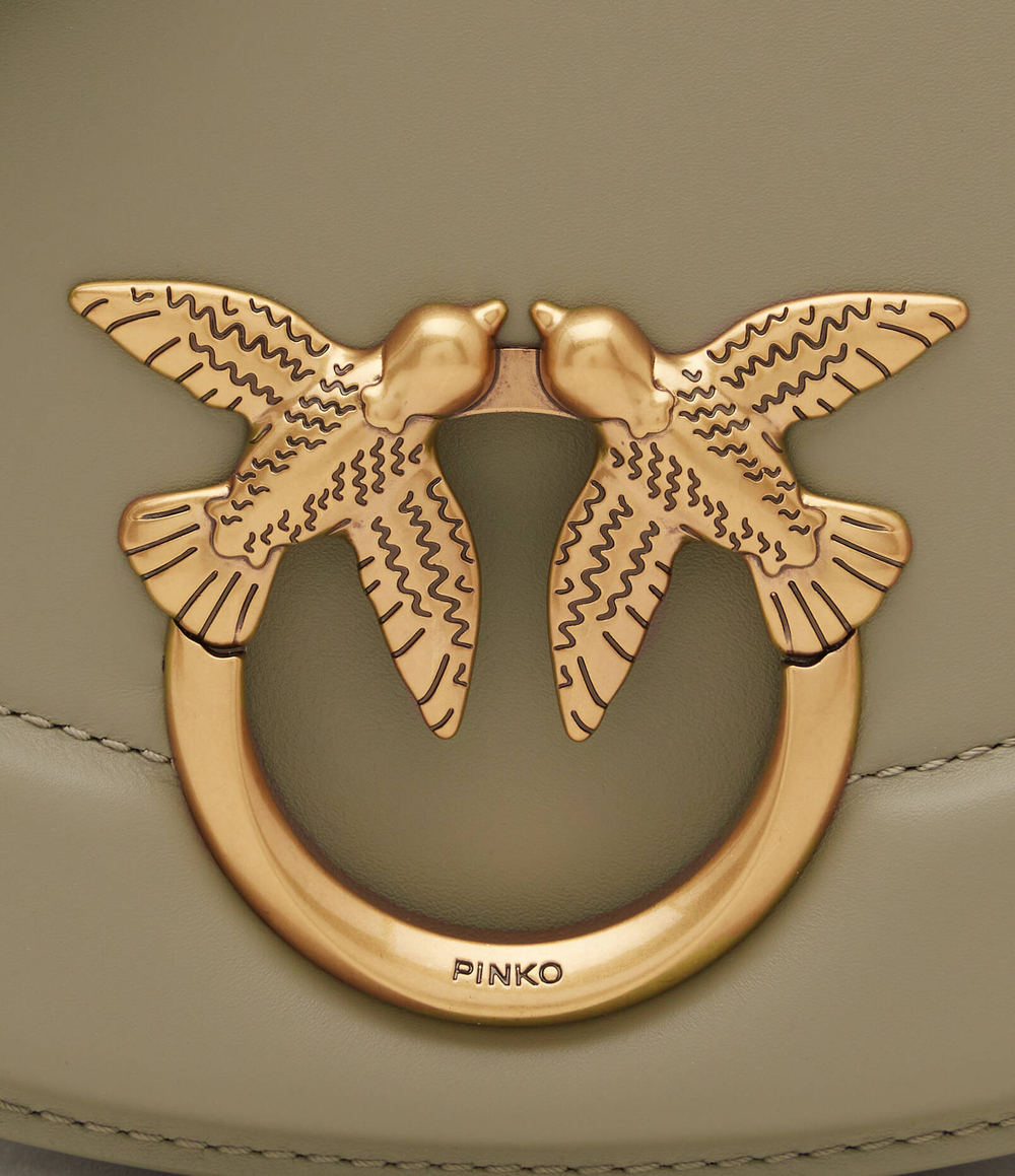 Кожаная сумка через плечо ROUND CLICK CLASSIC VITELLO MO Pinko - серый(101510 A0QO)