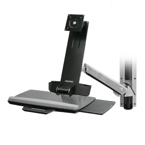 Комбо-крепление "рука" Ergotron StyleView Sit-Stand Combo System без рабочей поверхности, с средним держателем CPU (45-271-216 / 45-271-026), Серебряный