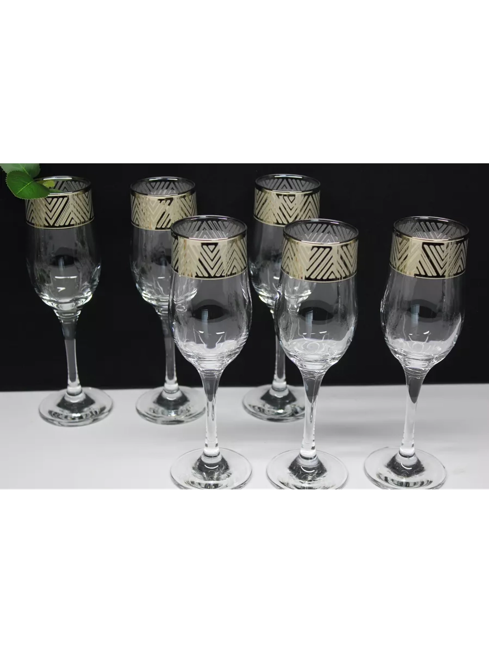 Бокалы для шампанского 6 штук Золотое сечение