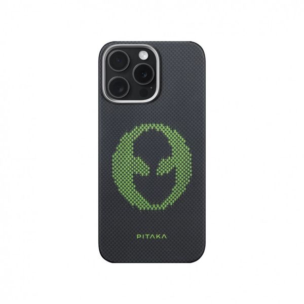 Чехол Pitaka Tactile Woven (Lumintex Edition) для iPhone 16 Pro, Пришелец | Alien