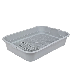 Сибирская Кошка, Туалет для кошек с сеткой, 37,5х27х7,5см., Пепельный