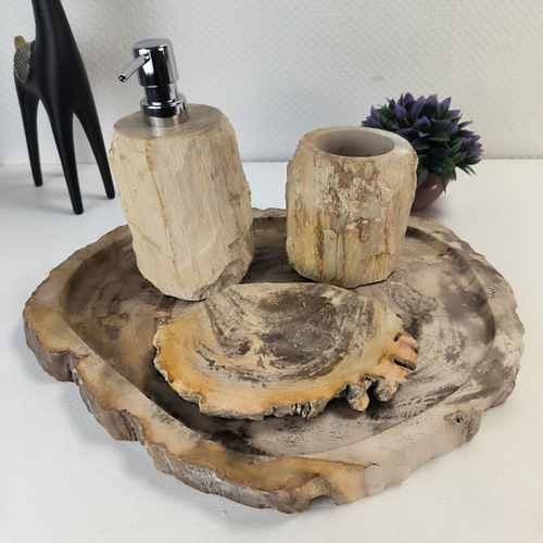 Набор из окаменелого дерева 4 предм Fossil Set NF-63064 поднос 33см*39см