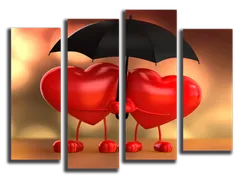 Модульная картина "Любовь сердец"