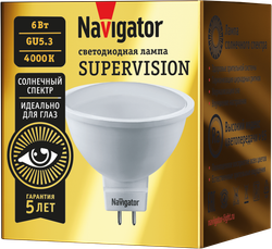 Лампа Navigator 80 552 NLL-MR16-6-230-4K-GU5.3-FR-SV