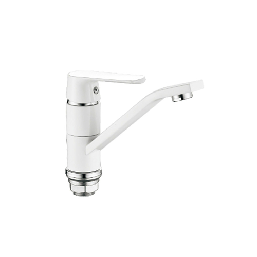 Смеситель для кухни 35к HB45804-2 HAIBA б/отв п/гайку БЕЛЫЙ/ХРОМ