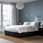 Каркас кровати с контейнером и матрасом - IKEA NORDLI, 200х160 см, черный, НОРДЛИ ИКЕА