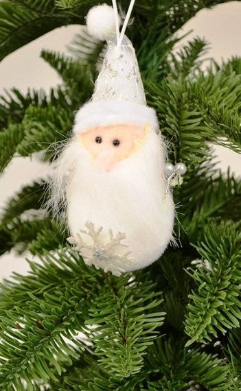 Дед мороз мохнатый с бусинками 12 х 5 см (XR001)