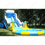 Надувной батут-горка с бассейном «Пляжный оазис», 21*7*7 м