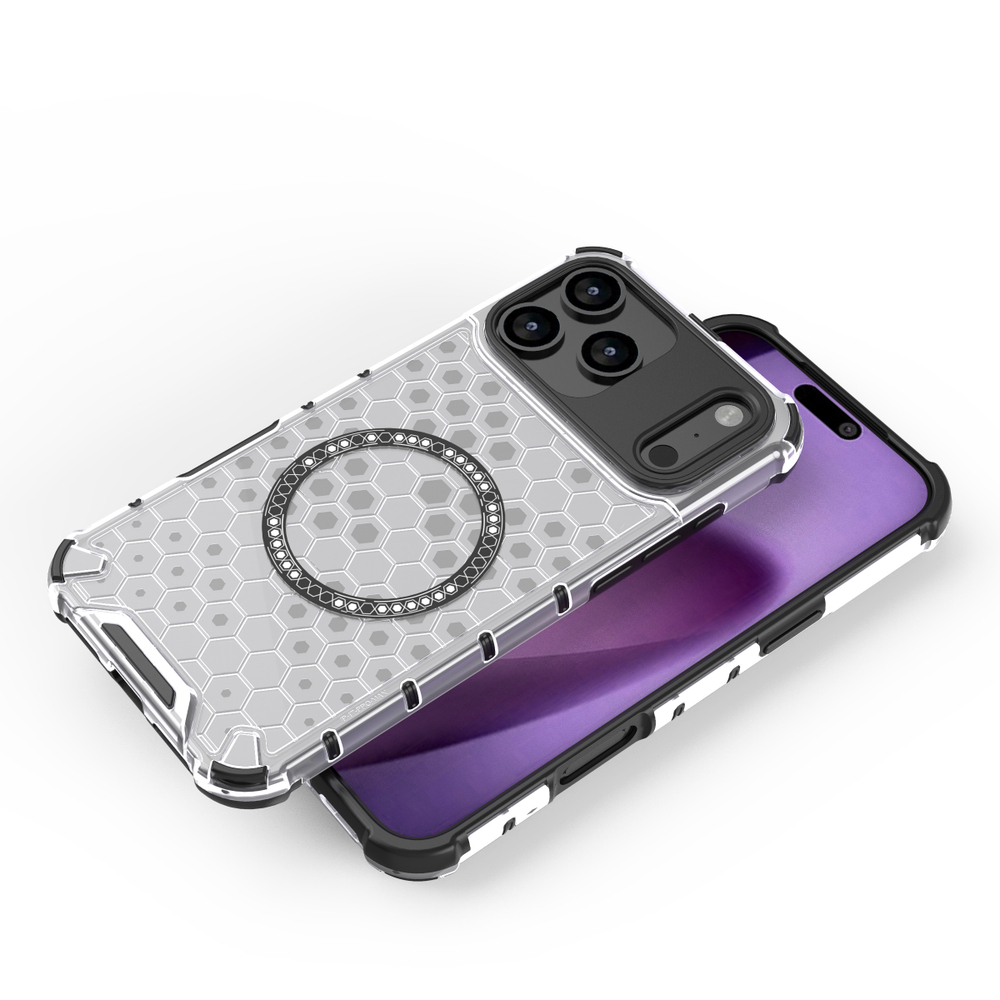Прозрачный чехол Honeycomb Magnetic Case для iPhone 17 Pro Max