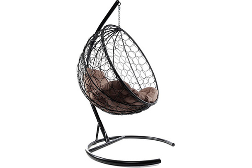 Кресло подвесное кокон КРУГЛОЕ Черное, ротанг, 59023