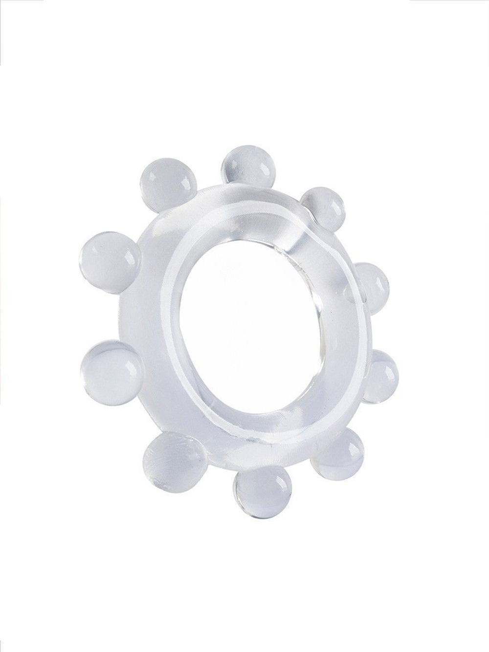 Прозрачное эрекционное кольцо со стимулирующими шариками (Цвет: прозрачный)
