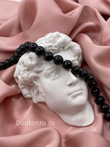 Жемчуг черный на нити