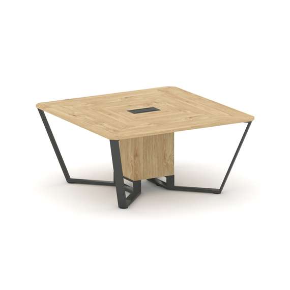 Steel Meet Стол переговорный квадратный KDK-PR.B.SP-08 Тиквуд Светлый/Металл Антрацит 1600*1600*750