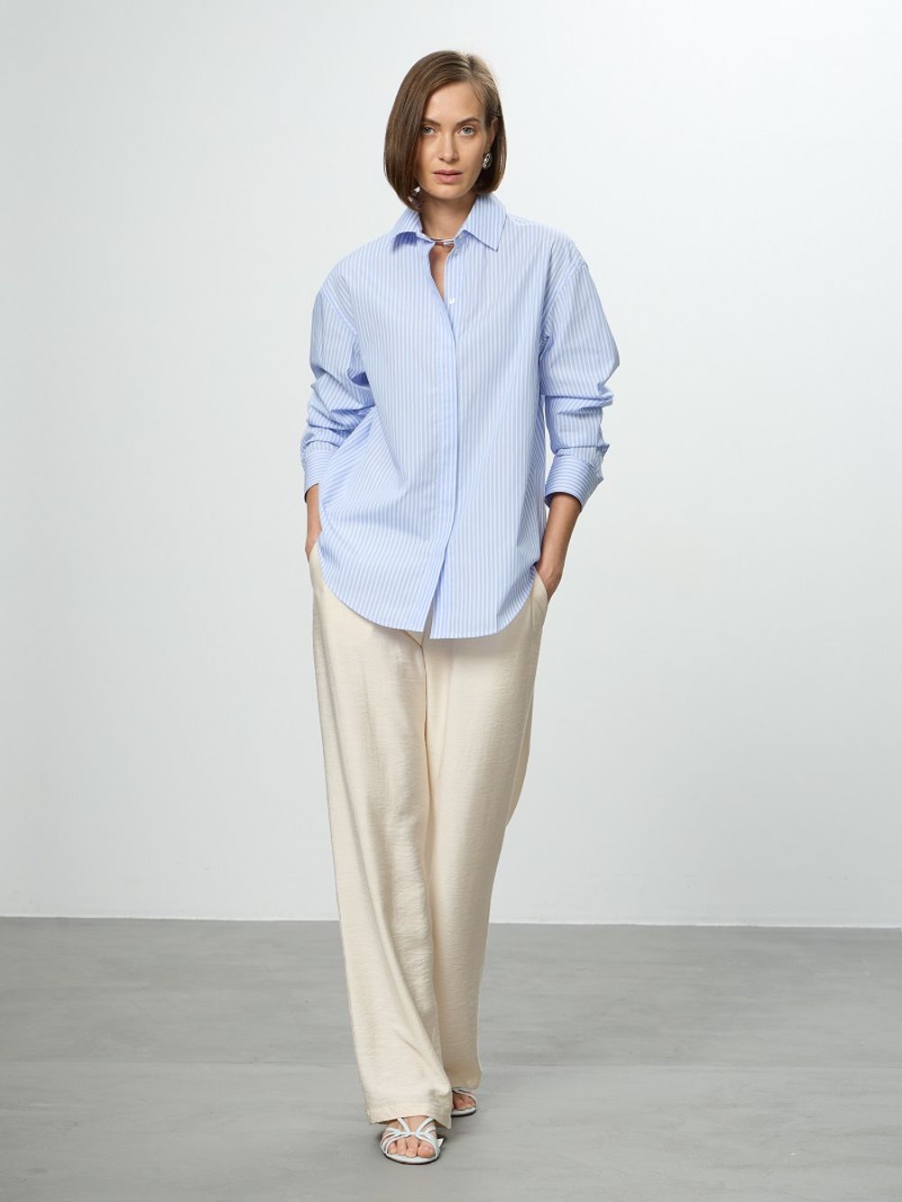 Рубашка Хельсинки голубая полоска