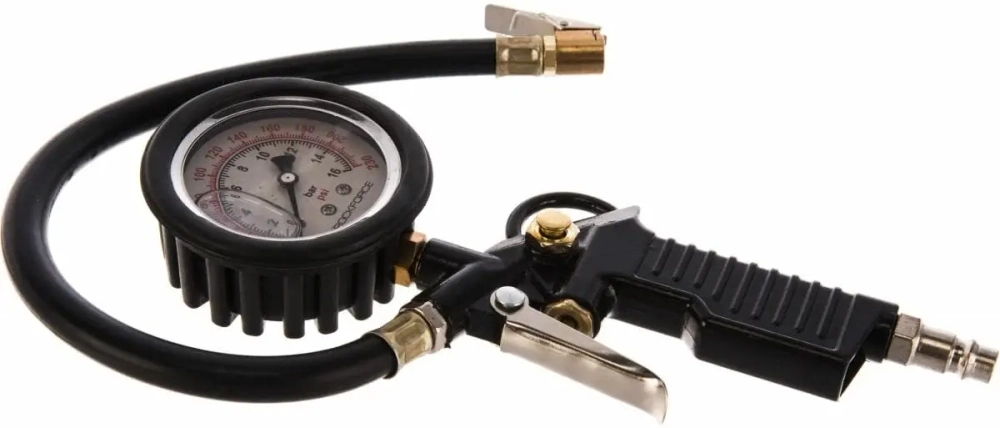 Пистолет подкачки шин с манометром (в блистере)
