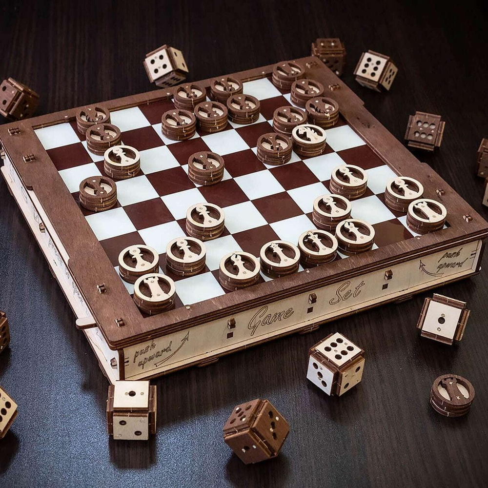 Сборная деревянная модель «GAMESET - Игровой набор» (EWA)