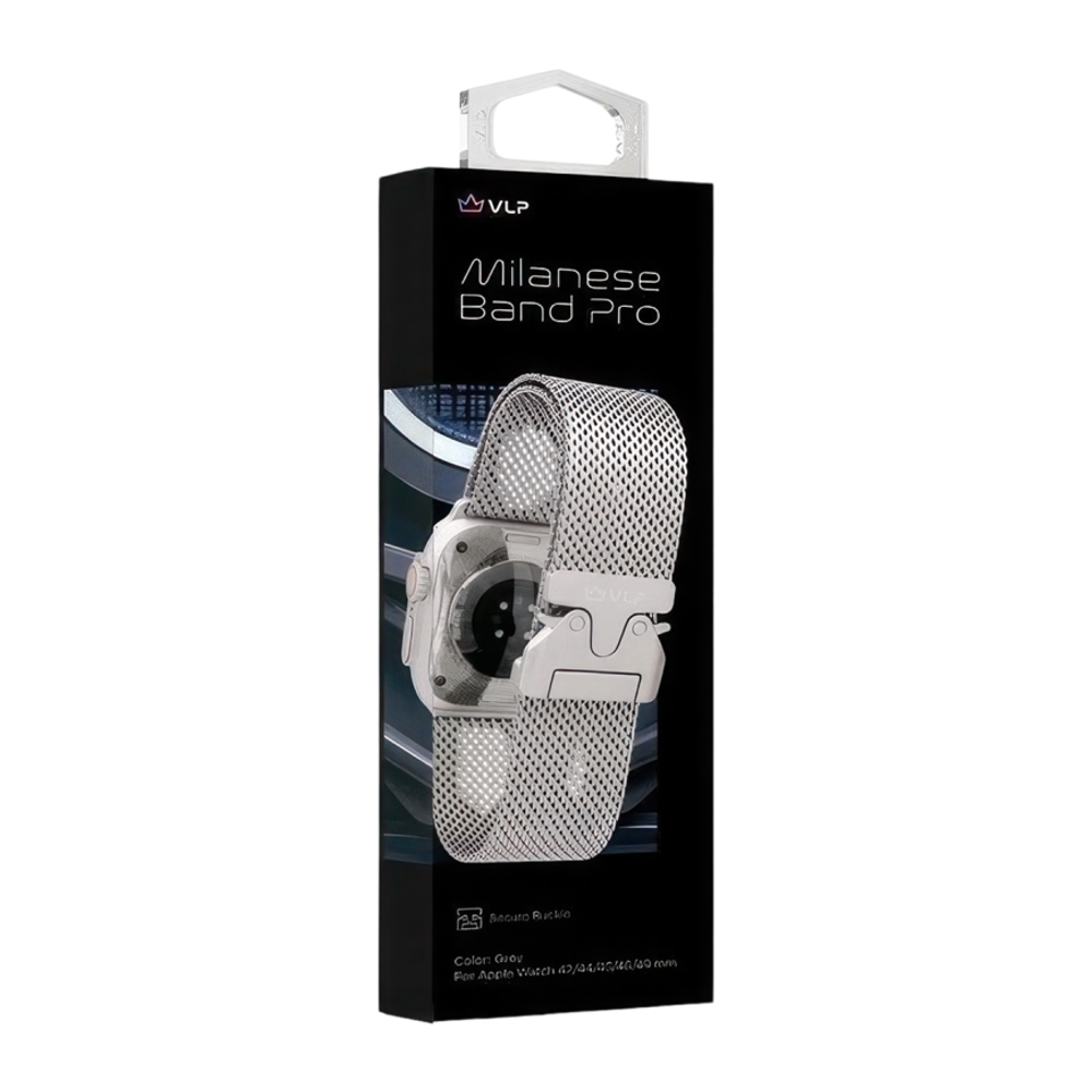 Стальной миланский сетчатый браслет VLP Milanese Band Pro для Apple Watch 44, 45, 46 мм и Ultra 2–3 Браслет из нержавеющей стали с пряжкой парашютного типа