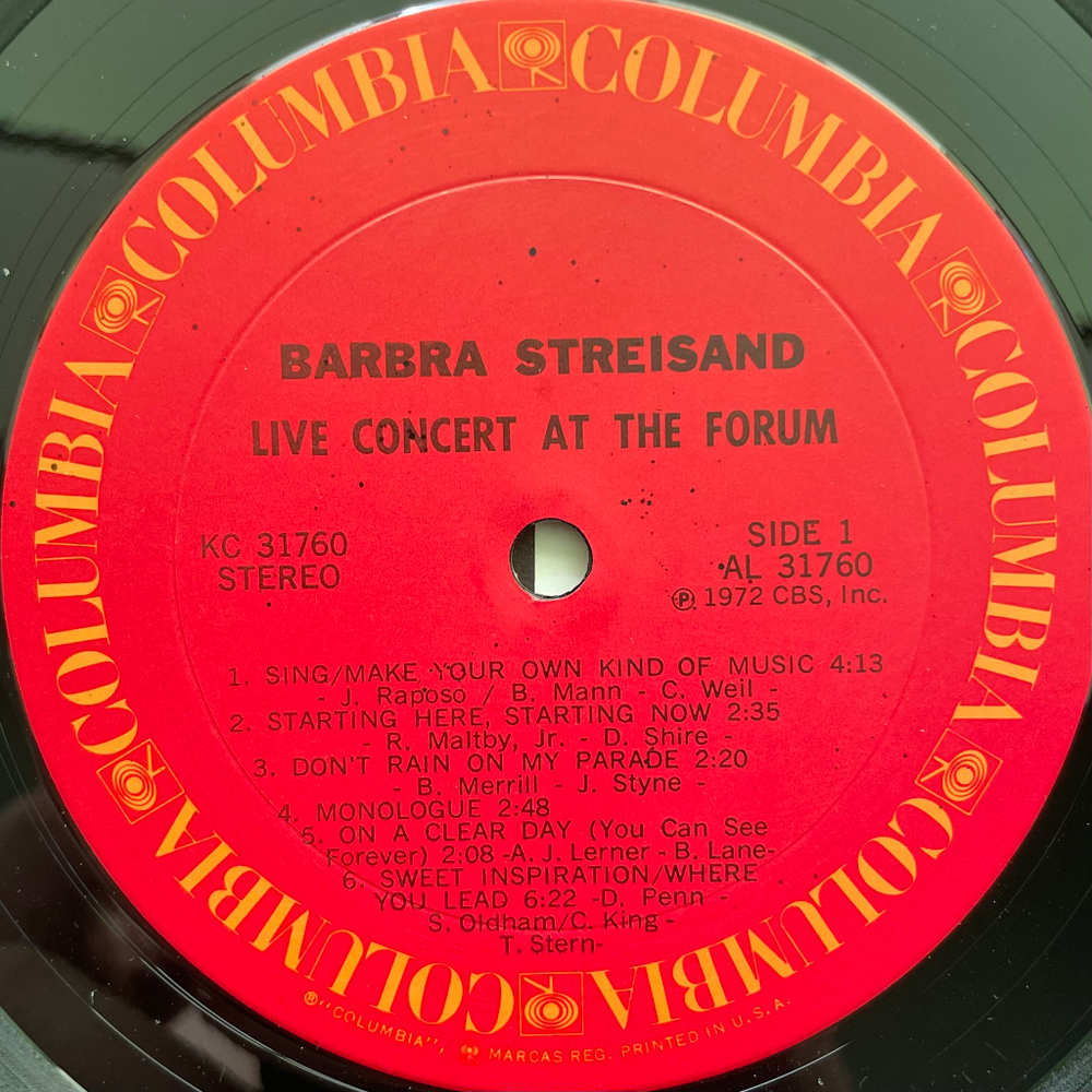 Barbra Streisand ‎– Live Concert At The Forum (США 1972г.)