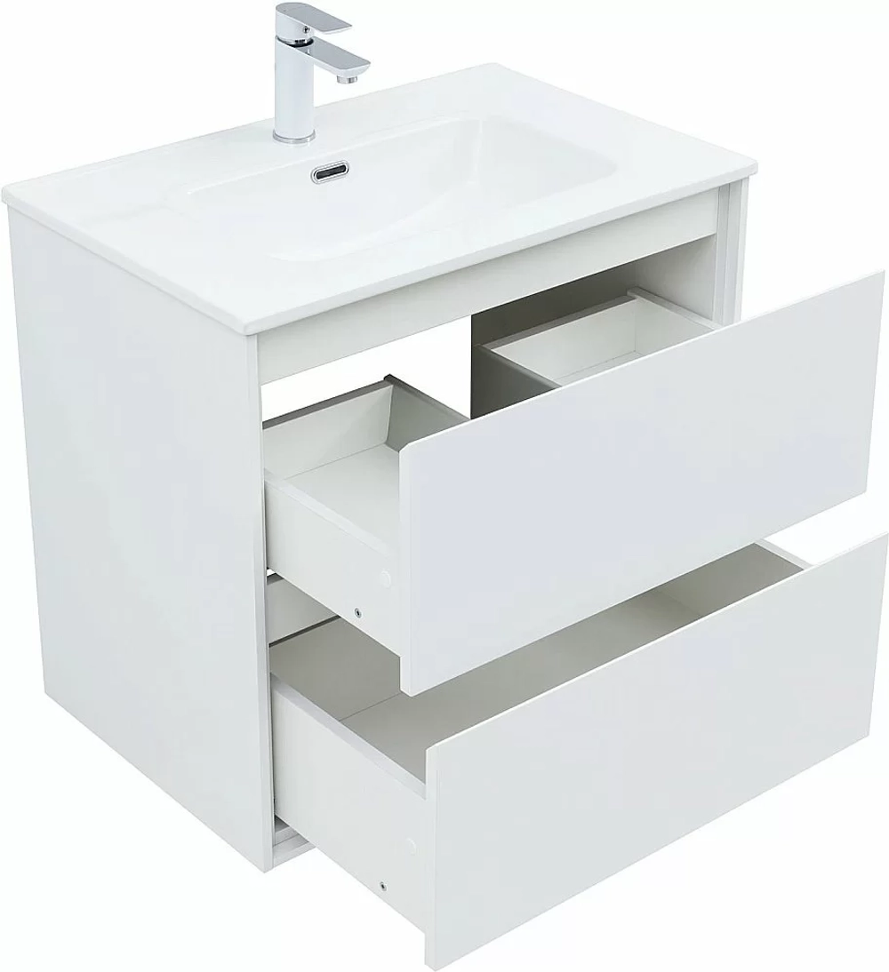 Тумба с раковиной Aquanet Милан 336368/330430 70 белый глянец