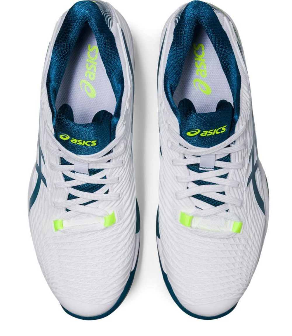 Мужские кроссовки теннисные Asics Solution Speed FF 2 Indoor - white/restful teal