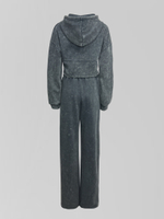 Костюм спортивный Rainbow Yan 1137 из укороченной толстовки с капюшоном и брюк с разрезами внизу