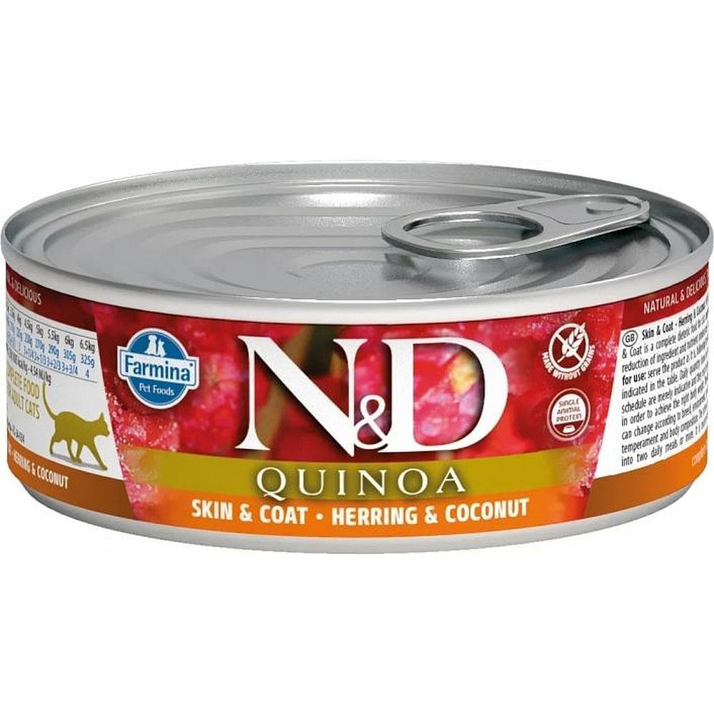 N&amp;D 80г влажный корм для кошек QUINOA Сельдь с Кокосом