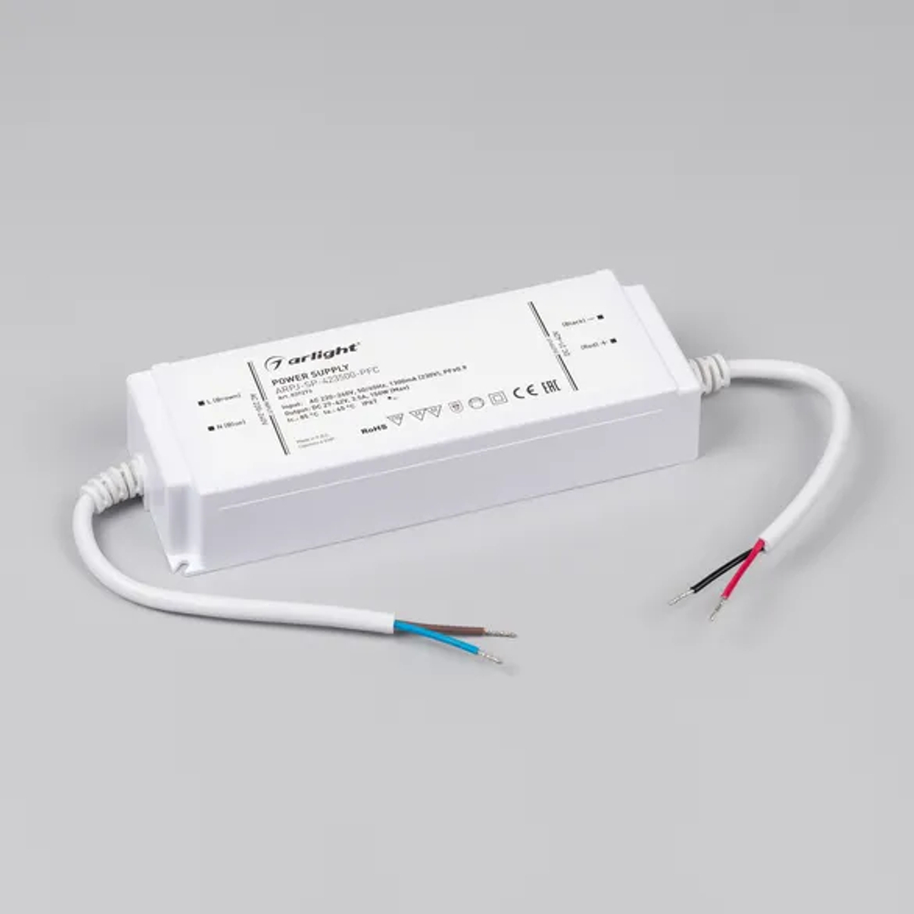 Блок питания ARPJ-SP-423500-PFC (150W, 27-42V, 3.5A) (Arlight, IP67 Пластик, 5 лет) 037273