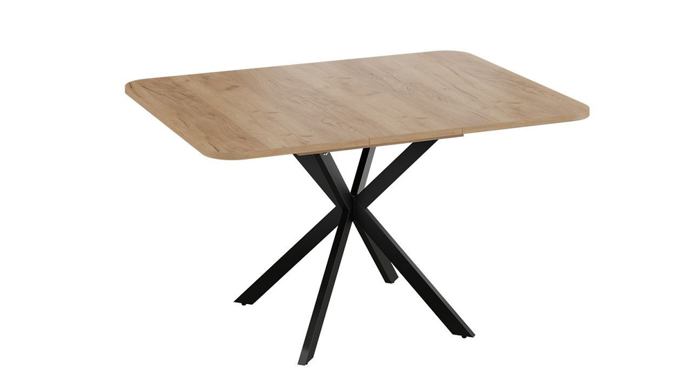 Стол кухонный обеденный раздвижной Черный муар/Ателье темный 100(131)х100х75 см