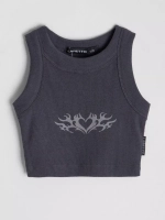 Летний кроп топ трикотажный детский