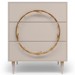 Комод Арт Колор matte Классик Голд с 3 ящиками Серый агат матовый