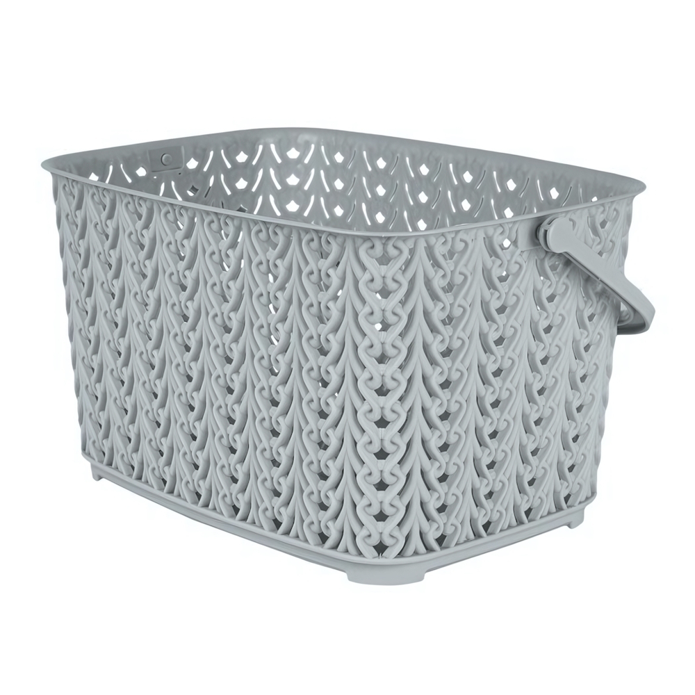 Корзина для хранения Plast Team Melange с ручкой 3л 233х175х126 мм серый шторм