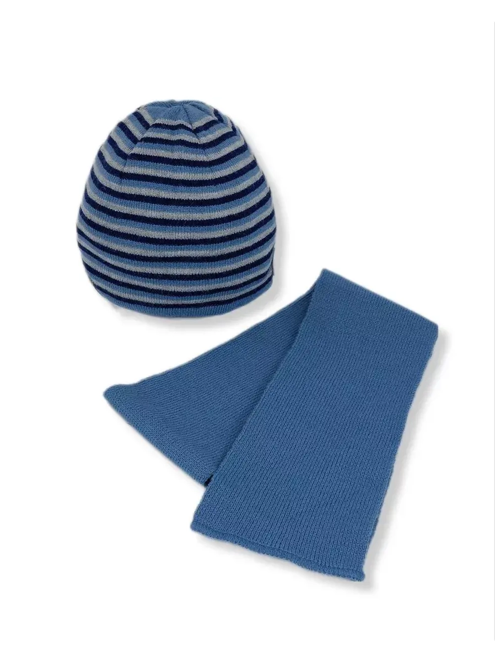 Детская шапка с шарфом для мальчика на весну и осень