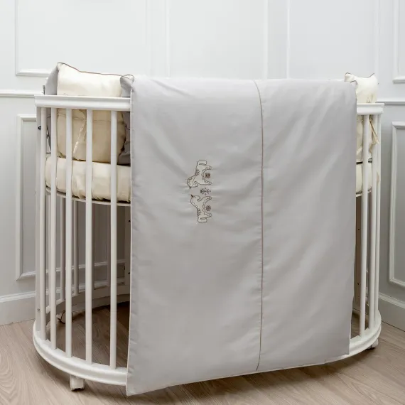 Комплект постельного белья Lollycottons Коники-сны 6 предметов, Серый