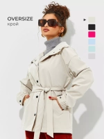 Ветровка осенняя удлиненная с капюшоном