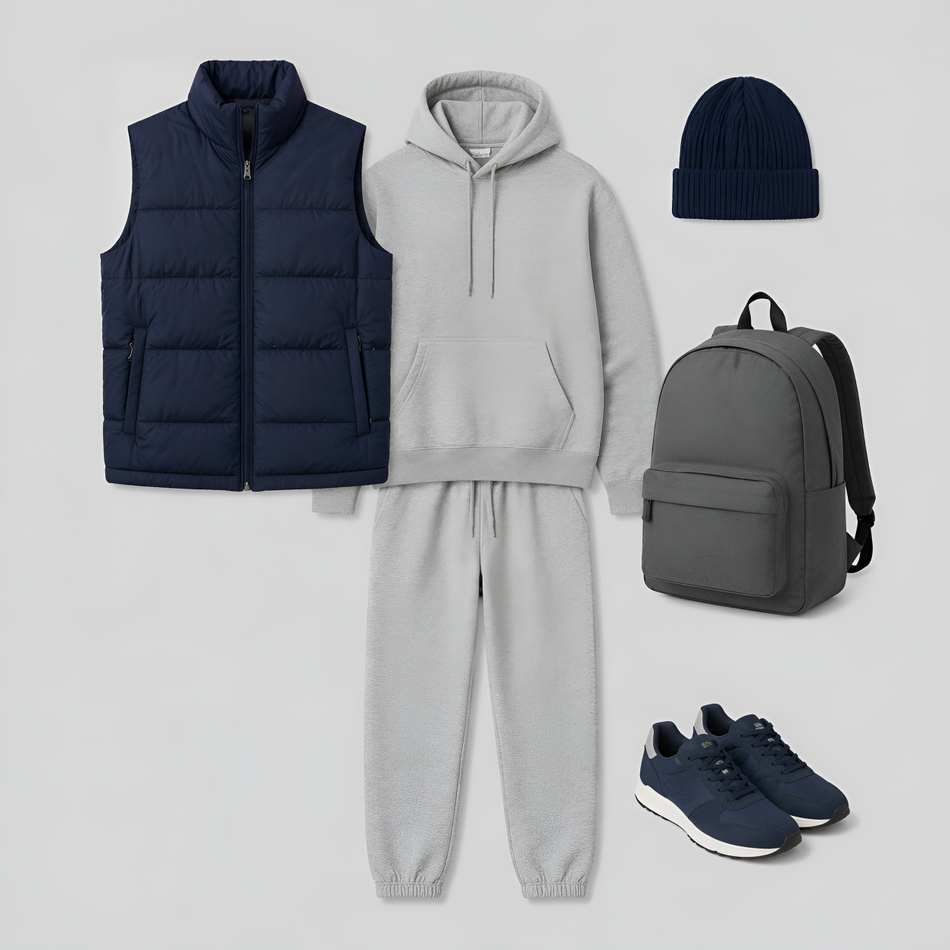 Жилет мужской с воротником "HN-17"  синий