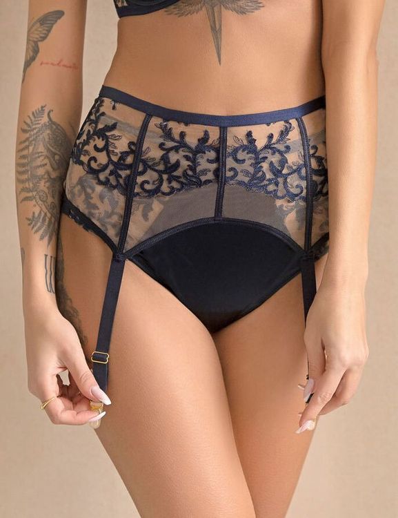 Пояс для чулок Kris Line Mystery (темно-синий)