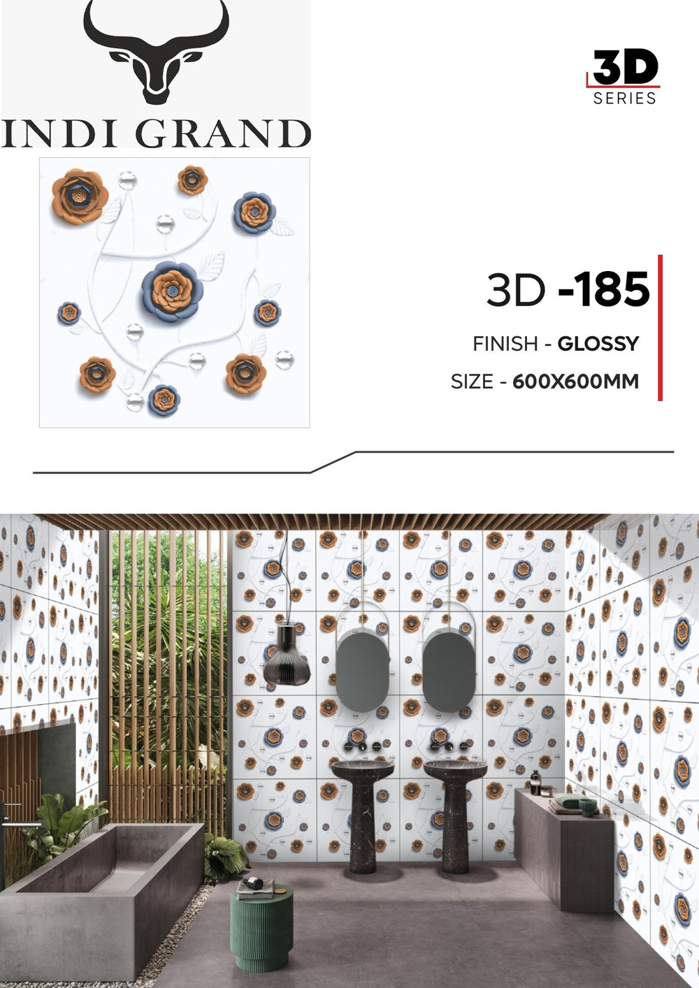 Керамогранит 3D 60х60 glossy - 185