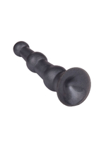 Анальная пробка платинового цвета с изгибом - 15 см. (Цвет: черный)