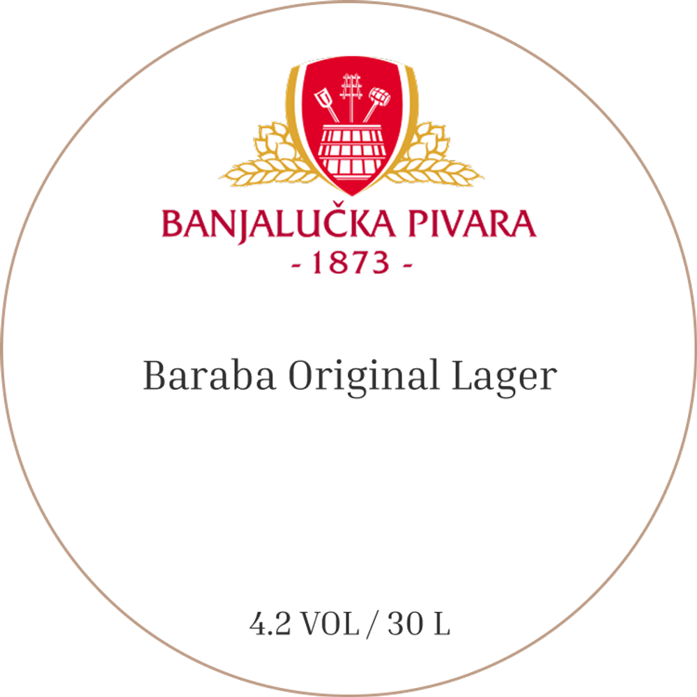 Пиво Бараба Оригинал Лагер / Baraba Original Lager 30л - кег