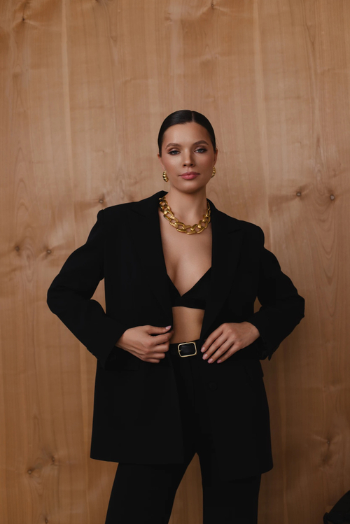 Брюки из вискозы расклешенные черные