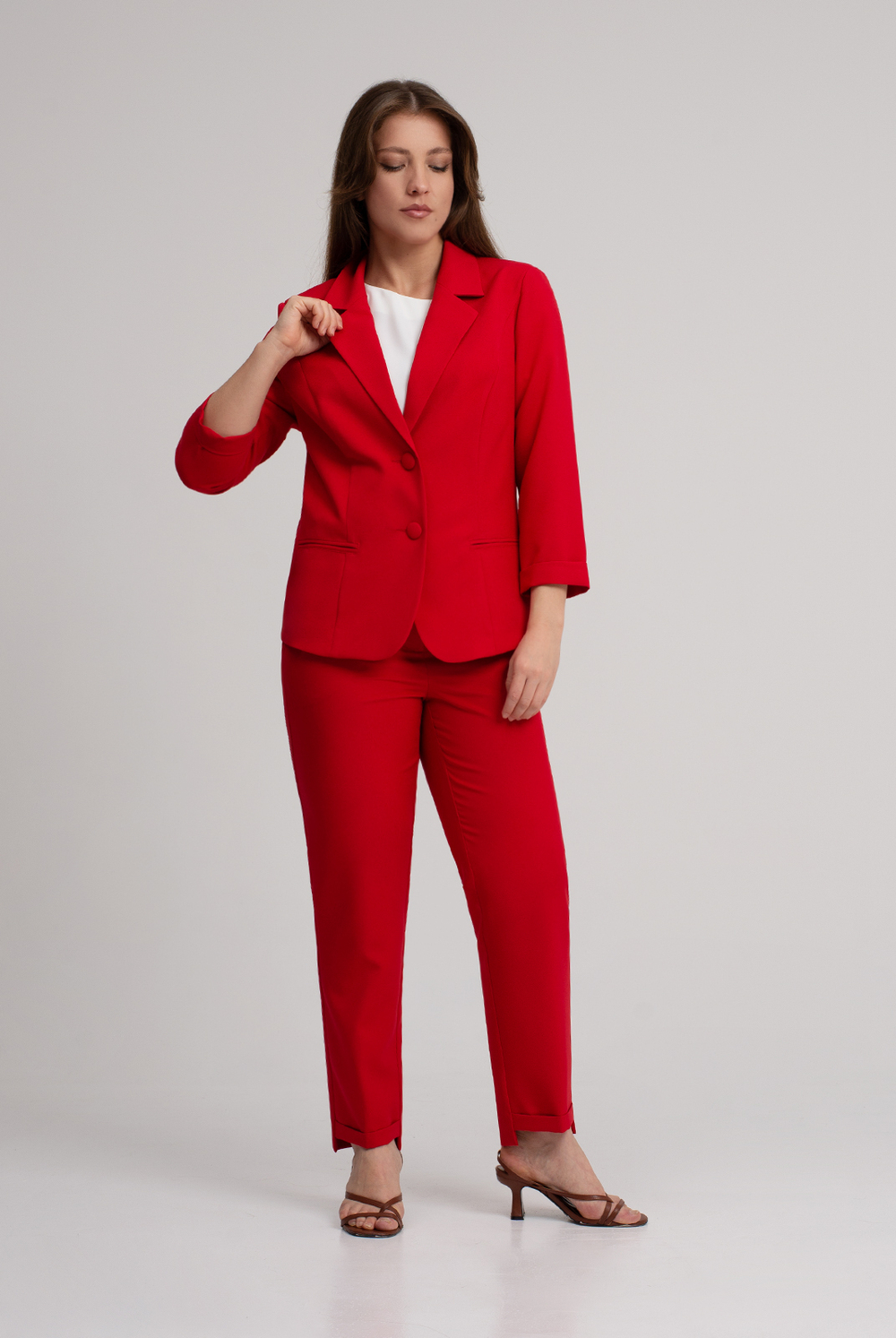 Жакет женский 3736зпб, красный #513Кр043736зпб