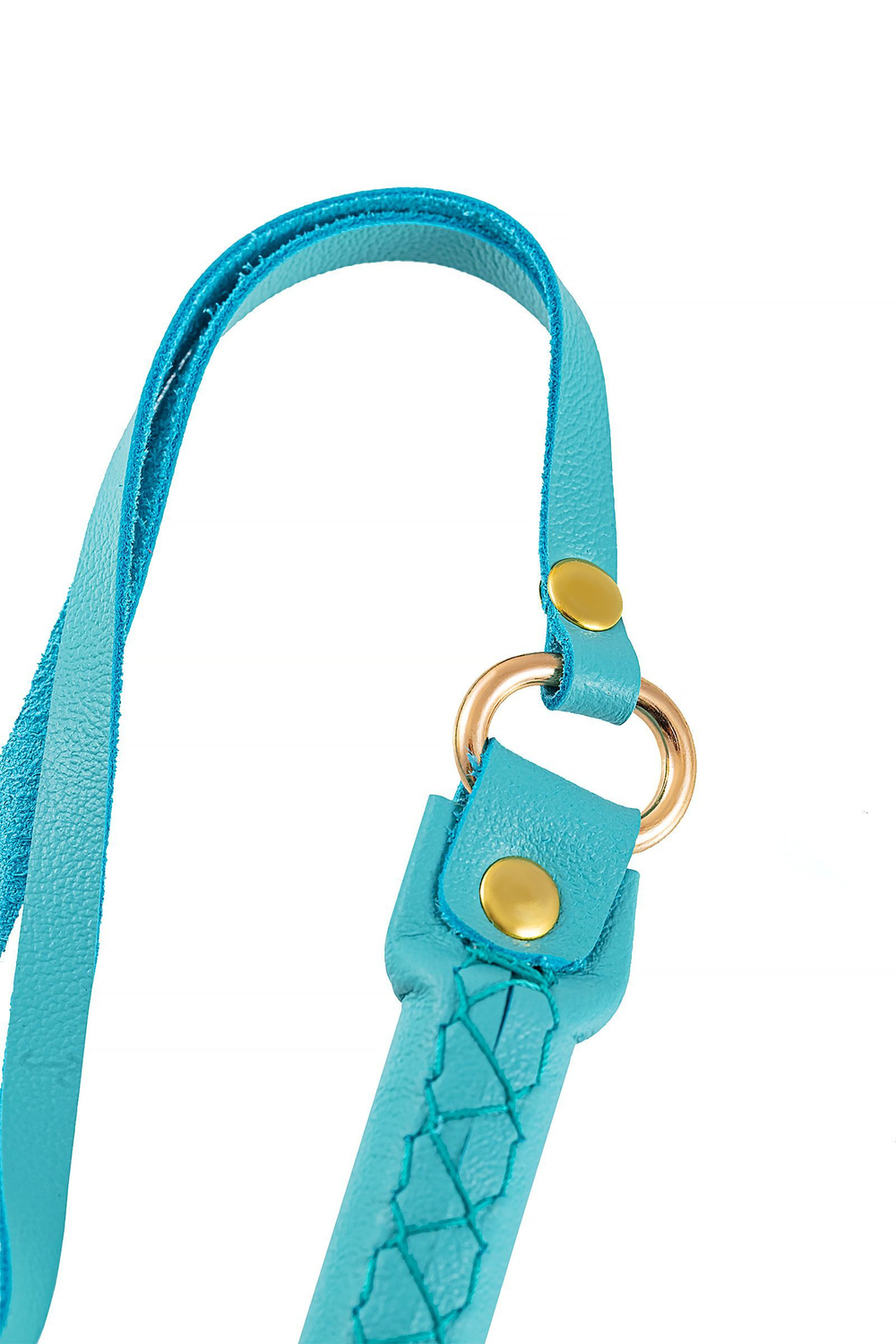 Голубая кожаная плеть - 50 см.